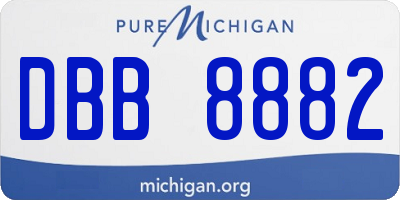 MI license plate DBB8882