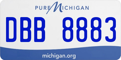 MI license plate DBB8883