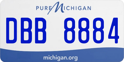 MI license plate DBB8884