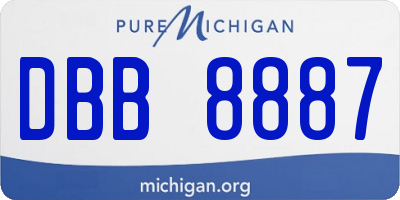 MI license plate DBB8887