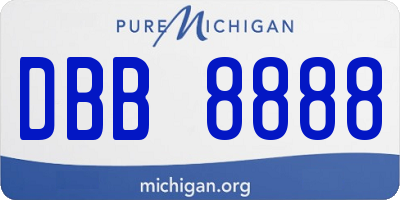 MI license plate DBB8888
