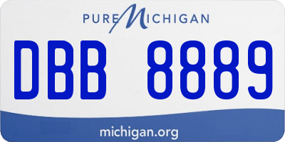 MI license plate DBB8889