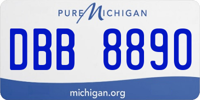 MI license plate DBB8890