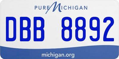 MI license plate DBB8892