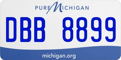 MI license plate DBB8899