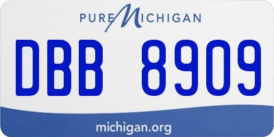 MI license plate DBB8909