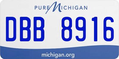 MI license plate DBB8916