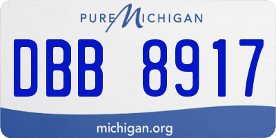 MI license plate DBB8917