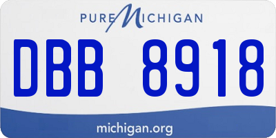 MI license plate DBB8918