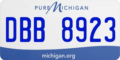 MI license plate DBB8923