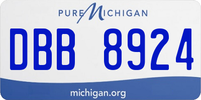 MI license plate DBB8924
