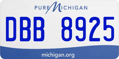 MI license plate DBB8925