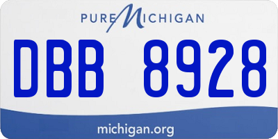 MI license plate DBB8928
