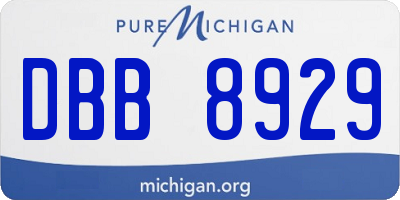 MI license plate DBB8929