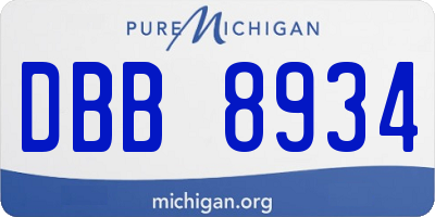 MI license plate DBB8934