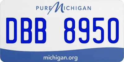 MI license plate DBB8950