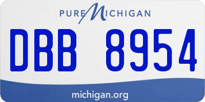 MI license plate DBB8954