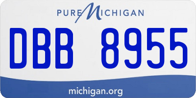 MI license plate DBB8955
