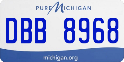 MI license plate DBB8968
