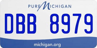 MI license plate DBB8979