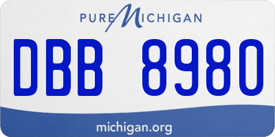 MI license plate DBB8980