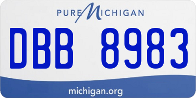 MI license plate DBB8983