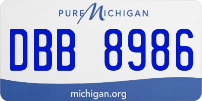 MI license plate DBB8986