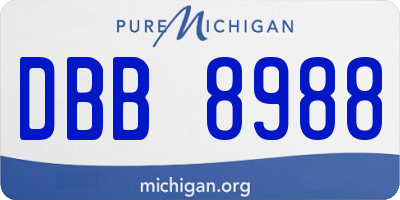 MI license plate DBB8988