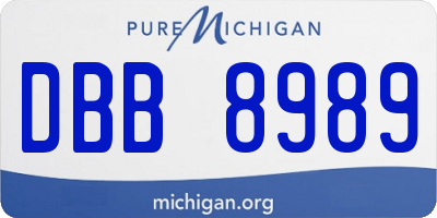 MI license plate DBB8989