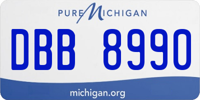 MI license plate DBB8990