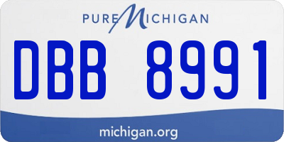MI license plate DBB8991