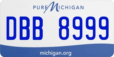 MI license plate DBB8999