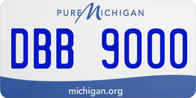 MI license plate DBB9000