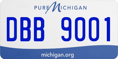 MI license plate DBB9001
