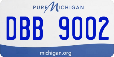MI license plate DBB9002