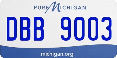 MI license plate DBB9003
