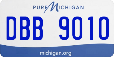 MI license plate DBB9010