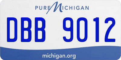 MI license plate DBB9012