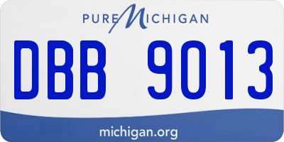 MI license plate DBB9013