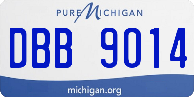 MI license plate DBB9014