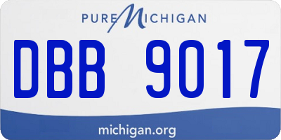 MI license plate DBB9017