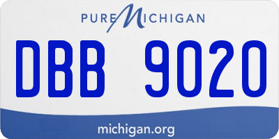 MI license plate DBB9020