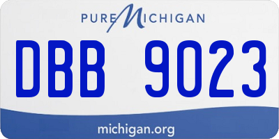 MI license plate DBB9023