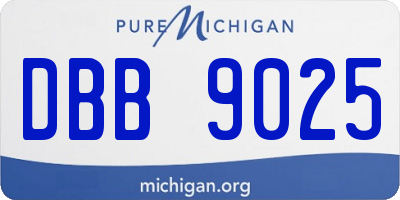 MI license plate DBB9025