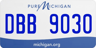 MI license plate DBB9030