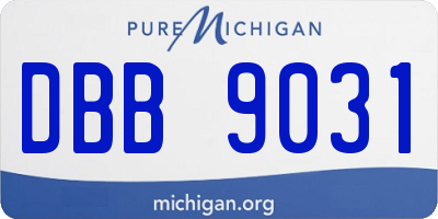 MI license plate DBB9031