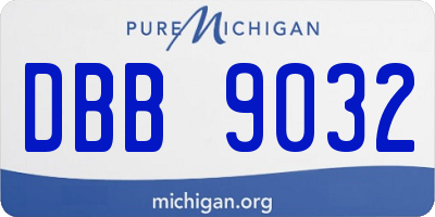 MI license plate DBB9032