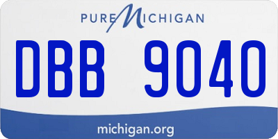 MI license plate DBB9040