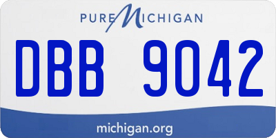 MI license plate DBB9042