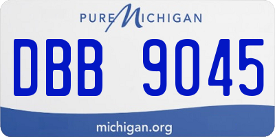 MI license plate DBB9045